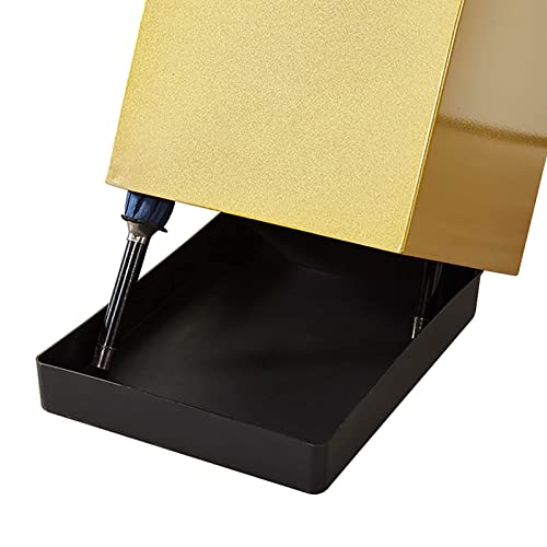Paraguero de diseño independiente en color dorado con bandeja metalica de goteo 5