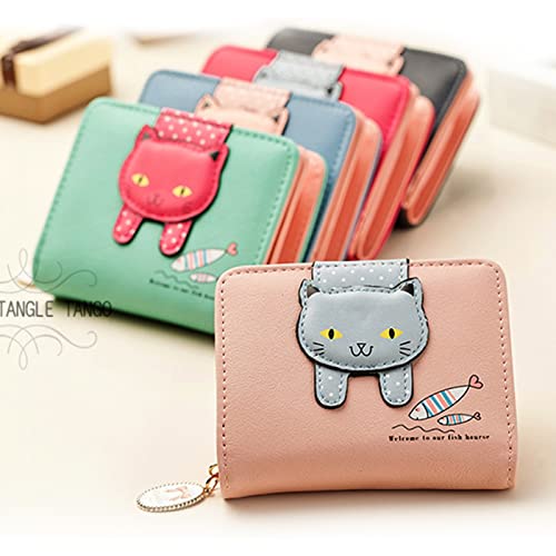 Bymivofun Portefeuille Chat Mignon, Porte-Monnaie Chat en Cuir PU, Petit Porte Monnaie Photo Porte-Monnaie, pour Cadeaux, Filles, Femmes, Amis, Anniversaire (Le Noir) – vue 6