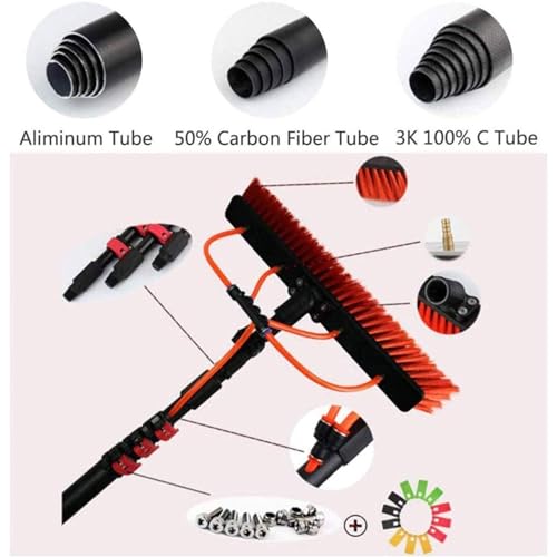Brosse télescopique alimentée en eau de 7,2 m pour vitres - 4
