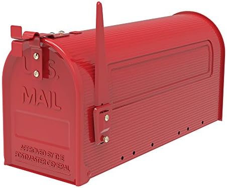 Antique Large Capacity Galvanized Steel Red, Post-Mount Mailbox (7.09 x 8.66 x 18.90)"