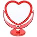 Produktbild SOLUSTRE Kosmetik Tischspiegel Herz Rot Zweiseitiger Spiegel Acryl Desktop Stehender Schwenkbar Schminkspiegel Schminktisch Frauen Damen Mädchen Make Up Werkzeug