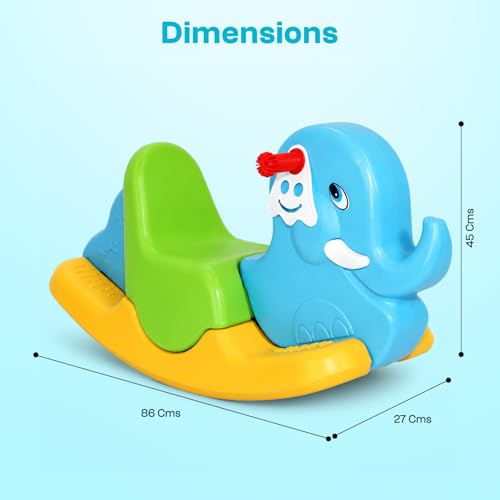 Image of Toyzone 2 in 1 Rocking Elephant Ride On | Baby Rocker with Comfortable Seat & Back Support | Durable Child-Safe Design | Smooth Rocking Base | Indoor Play Toy | 1-4 Years