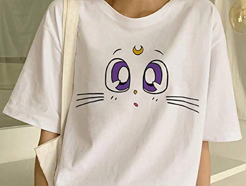 Sailormoon Funny Cartoon T Shirt Women Girl Dealgood (Pink_Cat, Xl) #TOP5