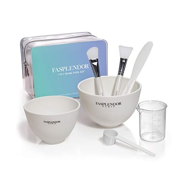 Silicone-Face-Mask-Mixing-Bowl-Set-DIY-Face-Mask-Brush-Mixing-Set-with-Facial-Mask-Bowl-Spatula-Measuring-Cup-Spoon-7-IN-1-SPA-Face-Mask-Applicators-with-Stylish-Makeup-Bag Face Mask Mixing Bowl Set with Silicone Facial Bowls, Brushes, Spatula, Measuring Cup + Scoop, Reusable Makeup Pad, Stylish Makeup Bag, 8 in 1 Esthetician Tool Kit, SPA Quality