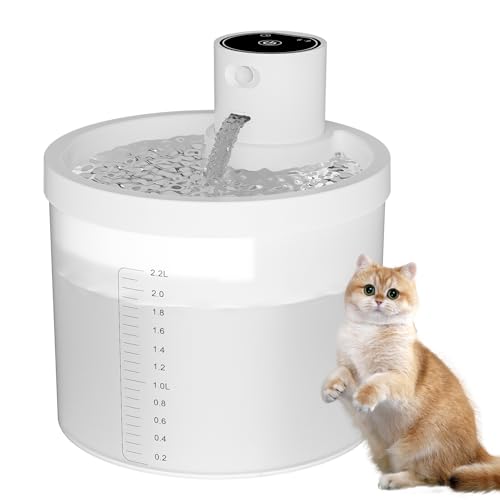 Vankarr Fuente para Gatos Sin Cable 2.2L Bebedero Gatos Automatic...