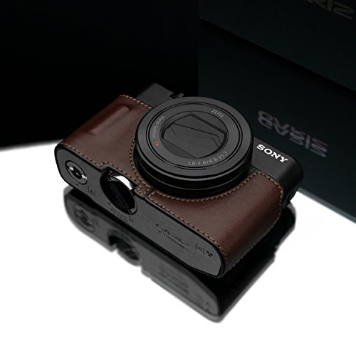 Gariz Genuine Leather Hg-Rx100M3Br Camera Metal Half Case For Sony Rx100Iii Rx100M Iii With Hand Grip, Brown #TOP3