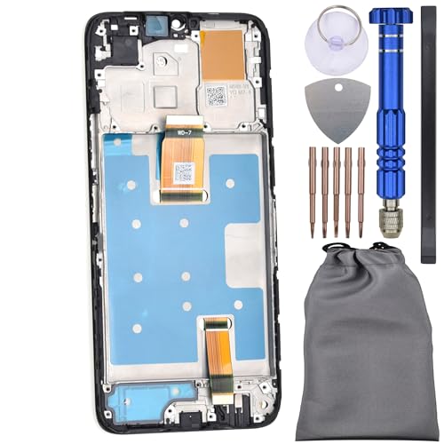 Display Screen Touch Digitizer with Screen Frame for Honor X5 Plus Black 6.56