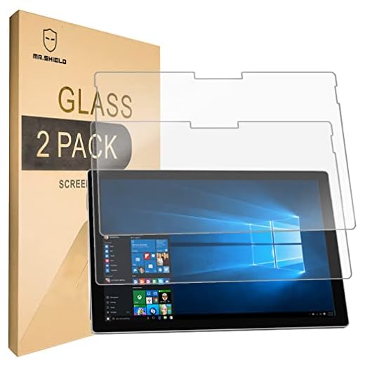 Mr.Shield [2-PACK] Designed For Microsoft Surface Pro 6 / Surface Pro (5th Gen) / Surface Pro 4 [Tempered Glass] Screen Protector [9H Hardness] with Lifetime Replacement