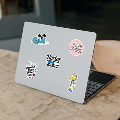 Image of CodersParadise 62-Piece Doctor Stickers Pack | Vinyl, Self-Adhesive Stickers for Laptop, Medical Professionals & Healthcare Workers