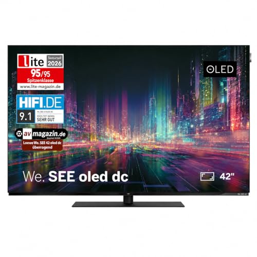 LOEWE We. See 42 Zoll OLED-TV, Dual Channel, Smart TV (Dolby Vision, 60 W Dolby Atmos, HDMI 2.1 120 Hz VRR, Apple AirPlay, Matter, Bluetooth Remote, extra flaches Monitor-Design)