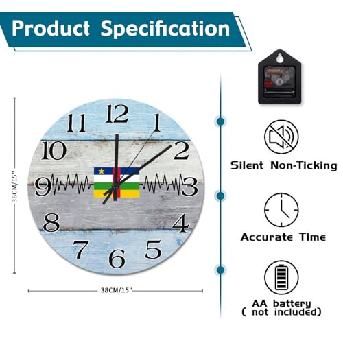 Horloge murale vintage Centrafrique cadeau idéal pour ami étranger - 7