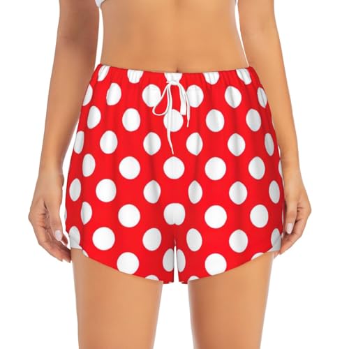 Short de yoga anti-transparence à double couche imprimé pois - 2