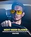 KALIYADI Night-Vision-Glasses Fit-Over-Glasses Wrap-Around Glasses: Night Vision Glasses Anti Glare HD Polarized for Driving