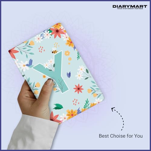 Image of Initial Y Premium Soft Bound Notebook Diary for Girls and Women (B6, 90 GSM, 160 Ruled Pages) Floral Design Notebook Journal Diary