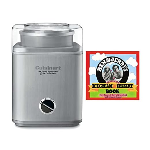Cuisinart ICE-30BC Pure Indulgence 2-Quart Frozen Yogurt-Sorbet and Ice Cream Maker Bundle with Dessert Book (2 Items)