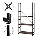 Homfa Bookshelf Rack 4 Tier Vintage Bookcase Shelf Storage Organizer Modern Wood Look Accent Metal Frame Furniture Home Office