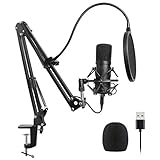 WUCHENG USB Microphone Kit USB Computer Cardioid Microphone Podcast Condenser Microphone with...
