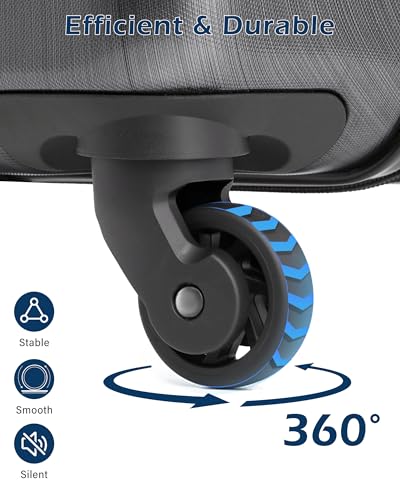 Image of Coolife Luggage Expandable(only 28 inch) Suitcase PC+ABS Spinner Built-in TSA Lock 20in 24in 28in Carry on (Charcoal, M(24in).)