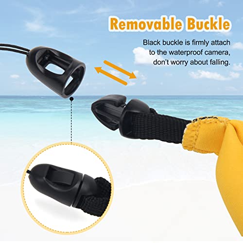 Anglekai 4 Pack Waterproof Camera Floats, Floating Camera Strap, Portable Waterproof Camera Float Strap For Underwater Camera Floating Wrist Strap (Yellow) #TOP6