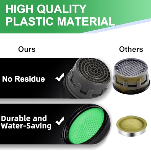 5 Stück Strahlregler Wasserhahn M24,Wasserhahn sieb Einsatz, Mischdüsenschlüssel mit ABS Filter, für Küche Bath Room,Long