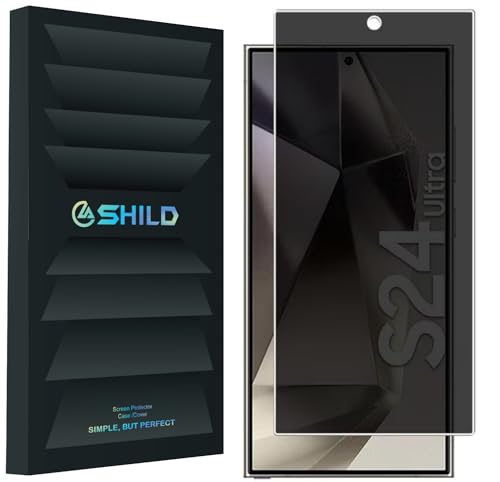 Image of SHILD Premium Privacy Tempered Glass Screen Protector for Samsung S24 Ultra (6.8 Inch, Pack of 1) Edge to Edge Coverage Anti-Spy /Anti-Peeping 9H Hardness Screen Guard with Installation Kit