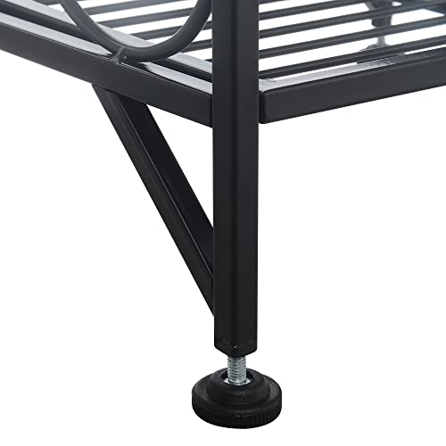 Image of Convenience Concepts Xtra Storage 3 Tier Folding Metal Shelf with Scroll Design, Black