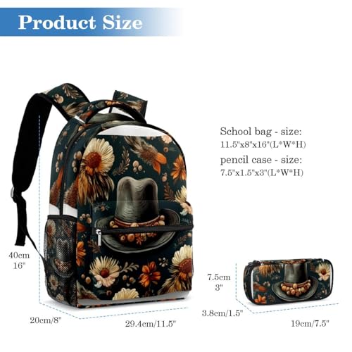Sac à dos d'école de Thanksgiving lot de 2 avec trousse multicolore pour élèves