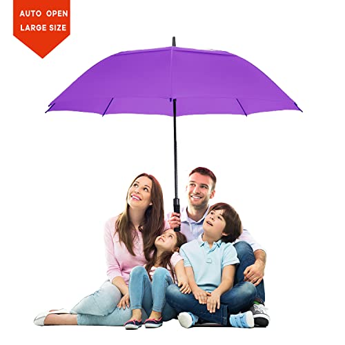 Baraida Golf Umbrella Large 62/68/72 Inch, Extra Large Oversize Double Canopy Vented Windproof Waterproof Umbrella, Automatic Open Golf Umbrella For Men And Women And Family.(62 Inch, Purple) #TOP5