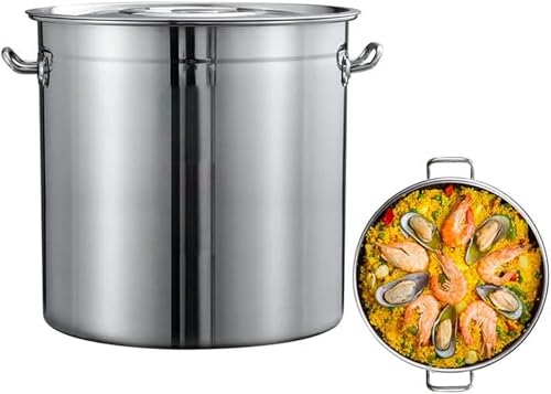 Olla comercial de acero inoxidable para freír pavo, mariscos, cangrejos, vaporera, balde para sopa con colador, tapa y asas para exteriores y el hogar, 30 l
