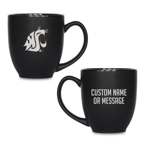 Image of Rico Industries NCAA Primary 15-Oz Personalized Matte Black Bistro Mug - for Hot or Cold Drinks