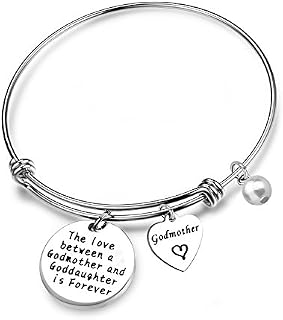 ENSIANTH Godmother gifts Goddaughter Gifts Baptism Gift Godmother Bracelet Goddaughter Bracelet The Love Between a Godmother and Goddaughter is Forever Bracelet First Communion Gift
