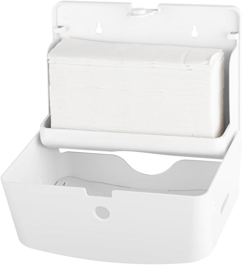 EZbrnd Wall Mount MULTIFOLD Paper Towel Dispenser for Kitchen/Bathroom/Office/RV/Airbnb, White, 3200-EZ