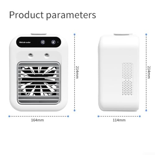 GLOBALHUT Aire Acondicionado Portatil Silencioso, 2 Velocidades,2 Modos, Enfriador De Aire con Doble PulverizacióN, Pequeño Aire Acondicionado Móvil, para Coche, Oficina, Viajes - imagen 3