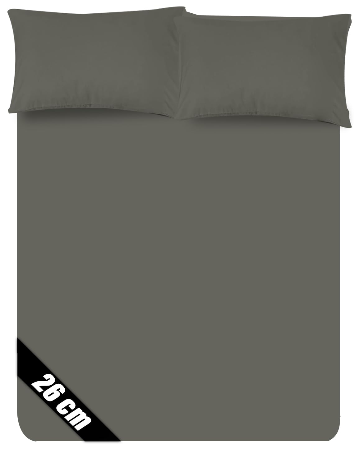 Sunshine Comforts Charcoal Microfiber Fitted Sheets Breathable, Anti Wrinkle 26Cm Deep Pocket Bed Sheets Double Bedding & Linen- Bedding Double 137 X 190 Cm Double Fitted Sheet