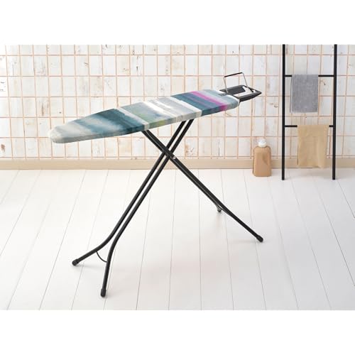 Image of Brabantia Compact Ironing Board with Left /Right Adjustable Steam Iron Rest | Small (Size A) | Fairtrade Morning Breeze Cover | Adjustable Height (27-38 inch), Easy Fold, Anti-Collapse Lock, Non-Slip Feet