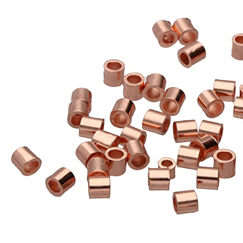 The Beadsmith Tube Crimp Beads, 2.5 X 2.5Mm, 100 Pieces, Copper Color, Uniform Cylindrical Shape, No Sharp Edges, Designed To Secure The Ends Of Jewelry Stringing Wires And Cables #TOP5