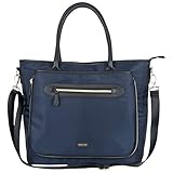 Kenneth Cole Reaction Women's Silky Polyester Top Zip Anti-Theft RFID Expandable 15' Laptop & Tablet Business Tote, Navy