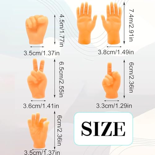 UEAVOID 6 Stück Fingerpuppe Set, Kleine Hände, Mini Hände, Gummi, Lustige Minihände, Fingerhände für Geburtstagsfeiern, Zaubertricks, Haustiere, Spiele, Party
