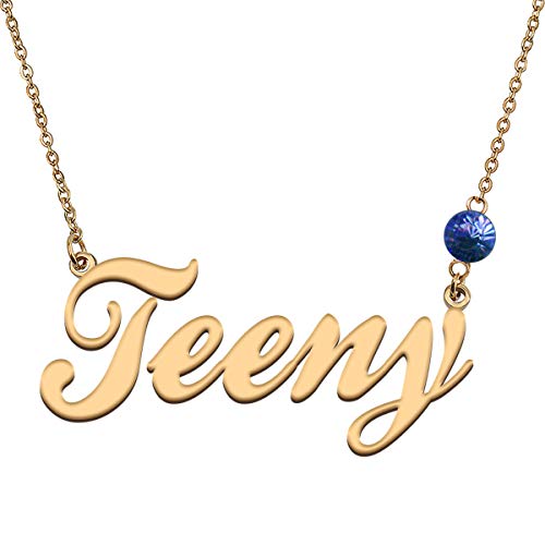 HUAN XUN Custom Choker Birthstone Teeny Name Necklace Best