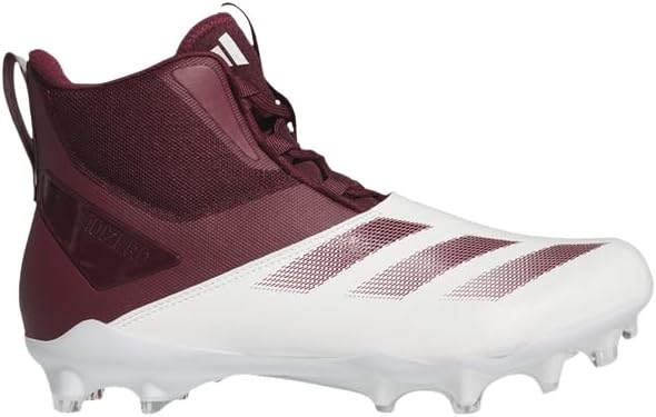 adidas Adizero Chaos Men's Mid Football Cleats,White/Maroon, 10.5 M US