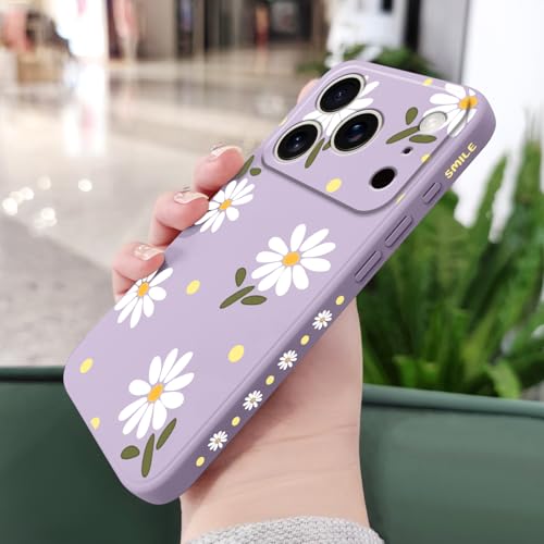 LEECG for iPhone 17 Pro Case, Flower Protective Bumper Slim Soft Phone Cover for iPhone 17 Pro 6.3 inch, Daisy Purple by LEECG - Used condition - Image 2