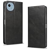 KWATUNG ケース aquos wish4 用 ケース 手帳型 PUレザー 軽量 薄型 マグネット式 アクオスwish4 用 ケース 手帳型 カード収納 スタンド機能 aquos wish 4 sh-52e 用 ケース 衝撃吸収 落ち着いた色 wish 4 ケース 手帳型 折り畳み式 aquos wish4 SH-52E 用 手帳型 ケース【ブラック】