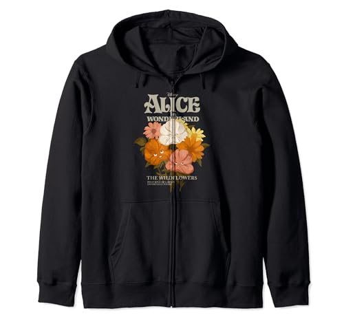 Veste Disney Alice In Wonderland Wildflowers originale avec fermeture éclair