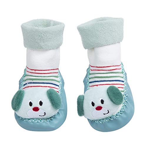 TDwear Infant Baby Cotton Booties Anti Slip Floor Slipper Shoes Socks Grippers Winter Warm Nursling Crib Shoes (Dog, 12-18 Months)