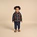 Modern Moments by Gerber unisex-baby Microplush Shacket and Pant Set, Navy Plaid, 6-9 Months