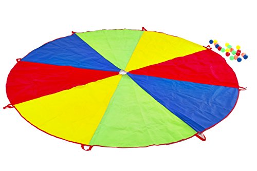 Garden Games - 535 - Jeu Parachute avec 20 balles Multicolore - 250 cm en diamètre