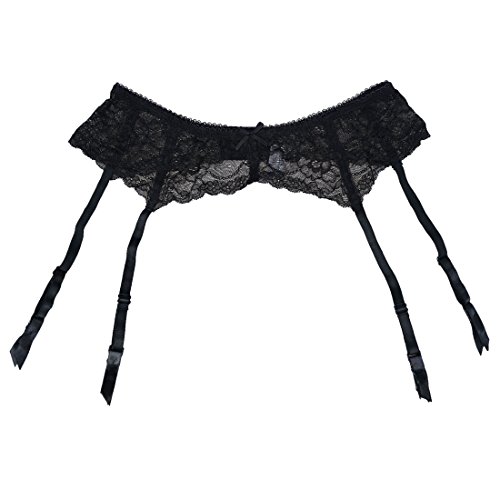 Tvrtyle Black Lace Sexy Women Metal Clips Garter Belts For Stockings,Black, Small #TOP19