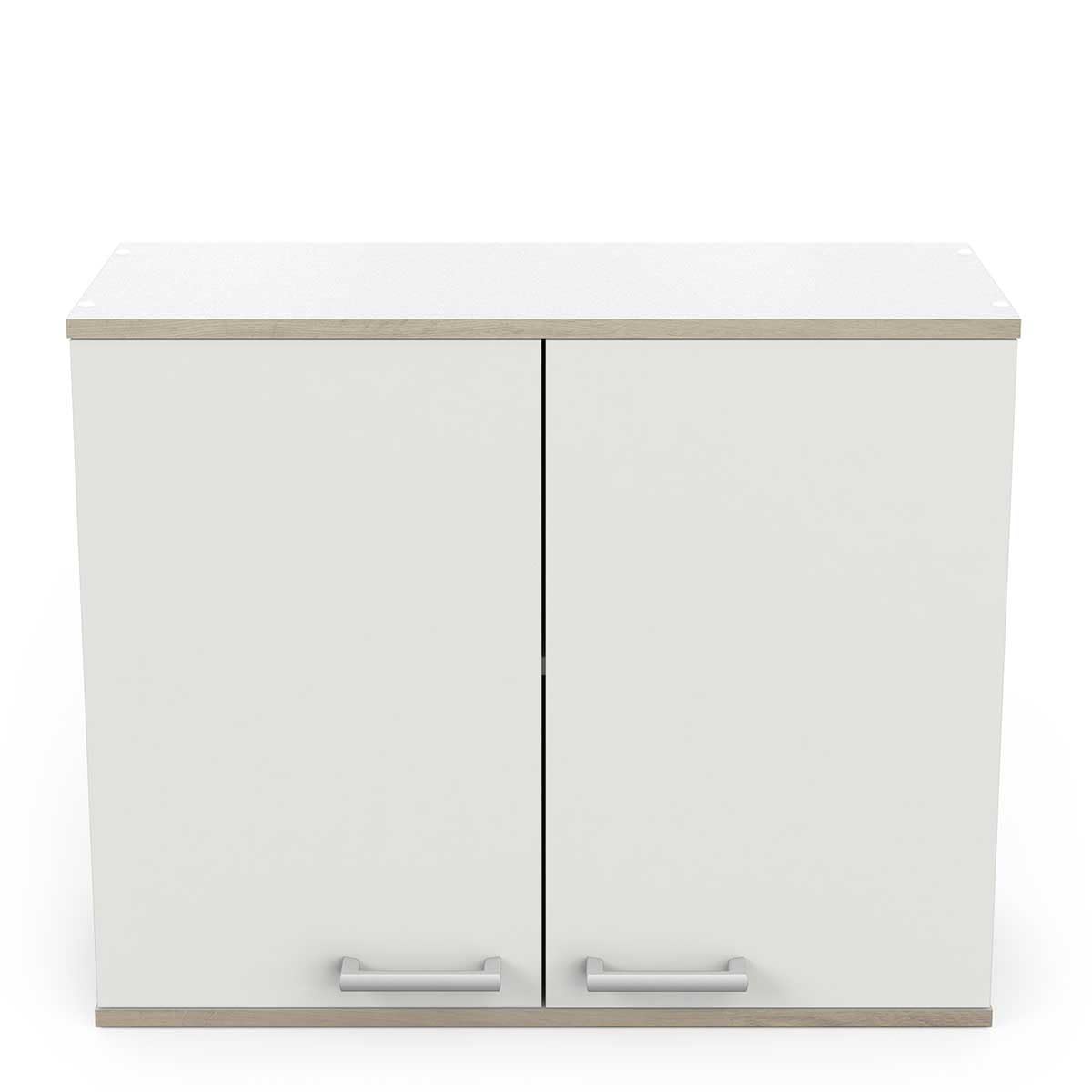 habeig Küche, Küchenschrank, Kompaktküche, variabel aufbaubar, Singleküche, 65kg! schwer, mit Arbeitsplatte, Weiss, Eiche, 180x60x85cm (LxTxH) (300433)