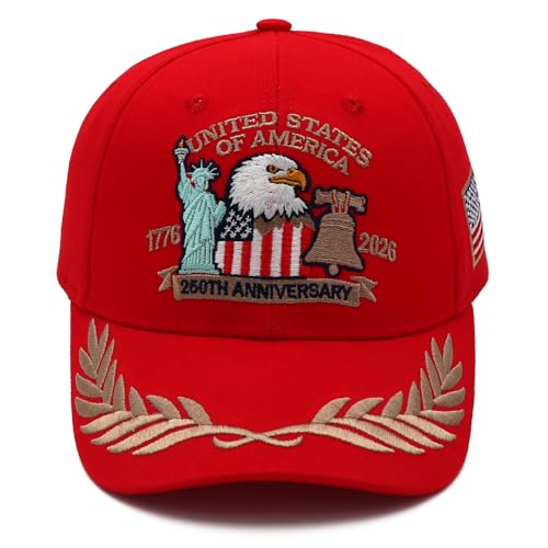 250 Anniversary USA Hat Embroidered United States 250th Hat Adjustable Eagle Caps Patriotic Hats for Men Women