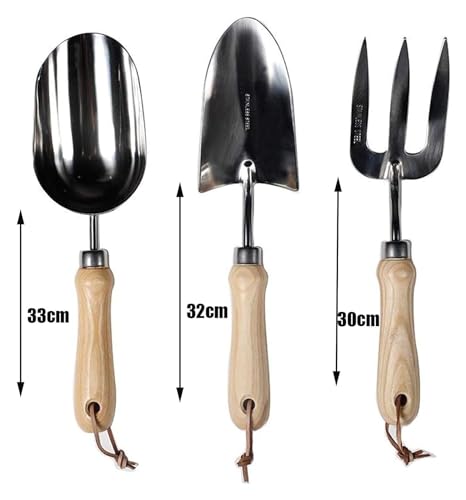 Garden shovel,garden trowel, 3 pcs Hand Kit Gardening Tools Set made of High-Carbon Steel with Shovels Scissors Rake Pruning Shear - Image 5